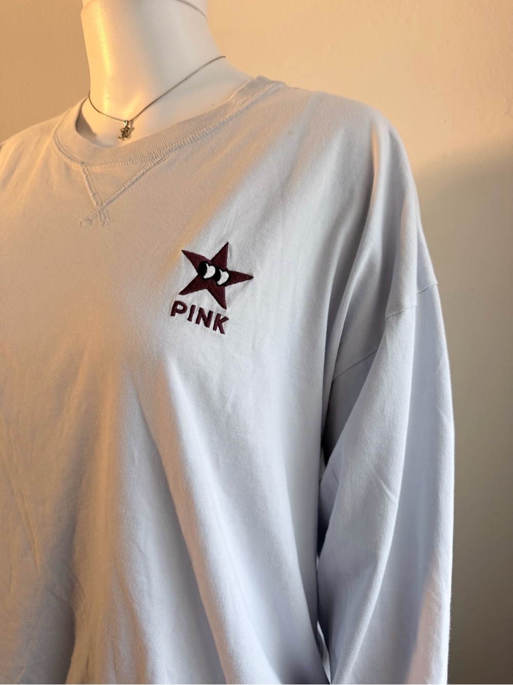 Victoria’s Secret PINK light blue Long Sleeve Star Logo Sweatshirt